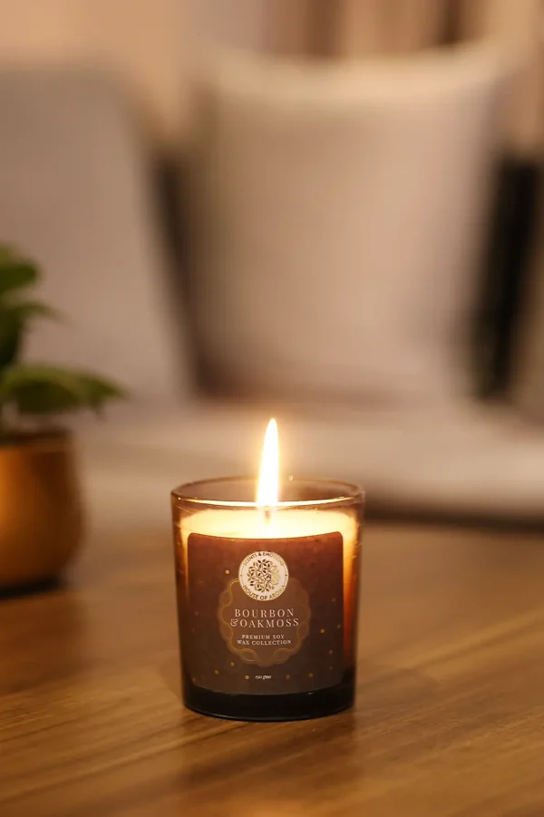 Bourbon and Oakmoss Home Decor Candle Natural Soy Wax