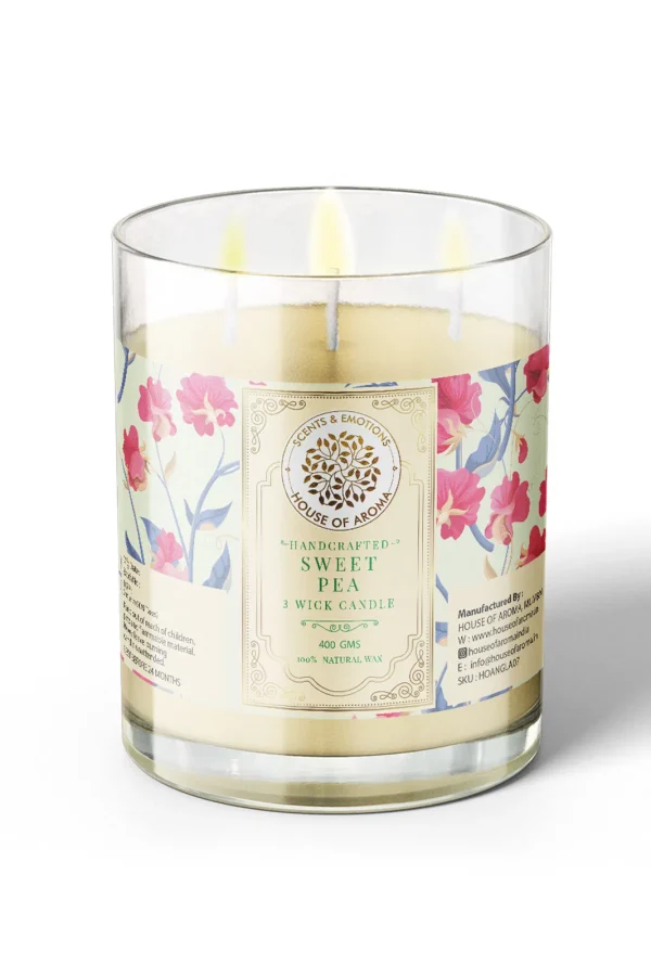Natural Wax Sweet Pea 3 Wick Candles