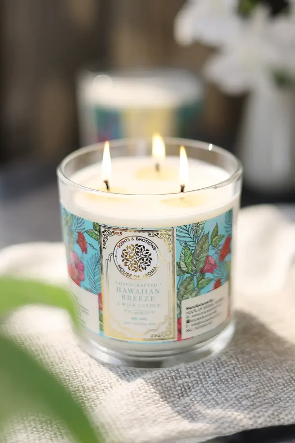 Natural Wax Hawaiian Breeze 3 Wick Candles